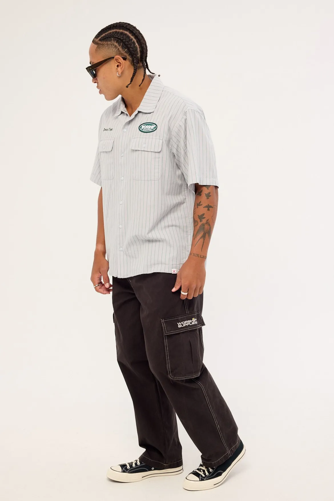 Laser Elastic Cargo Pant Black
