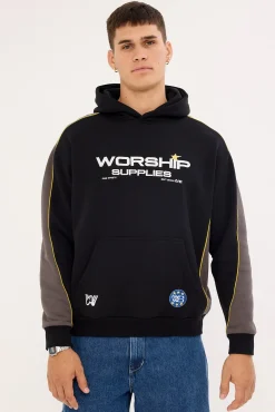Laser Panel Pullover Hood Black