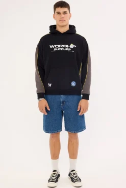 Laser Panel Pullover Hood Black