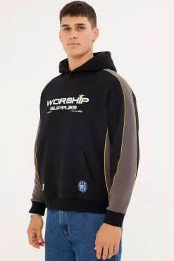Laser Panel Pullover Hood Black