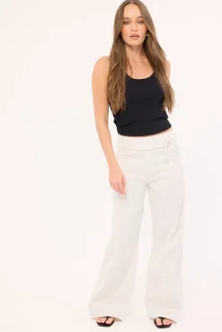 Laurie Tie Side Mid Rise Pants White