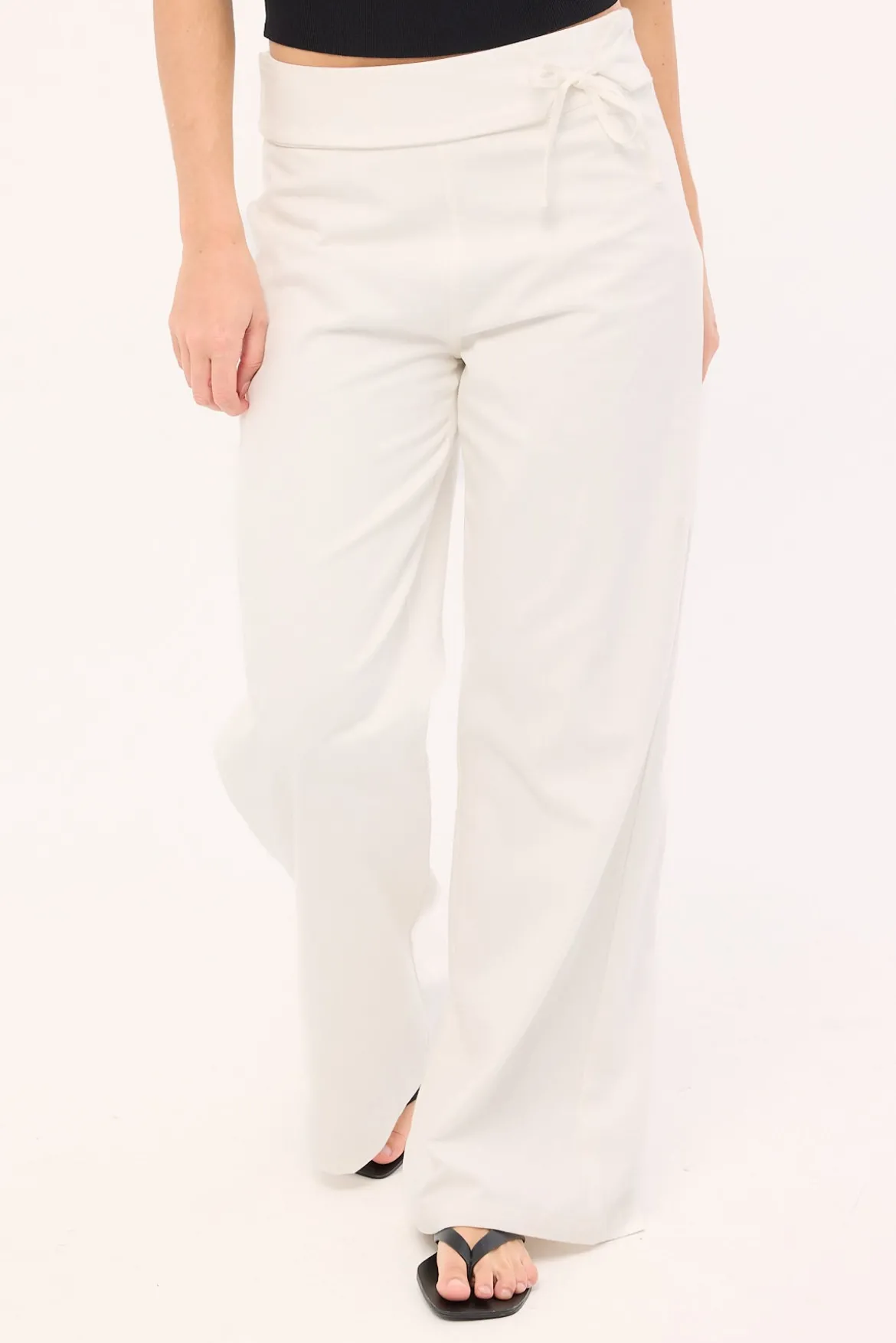 Laurie Tie Side Mid Rise Pants White