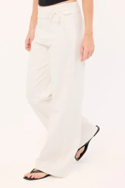 Laurie Tie Side Mid Rise Pants White