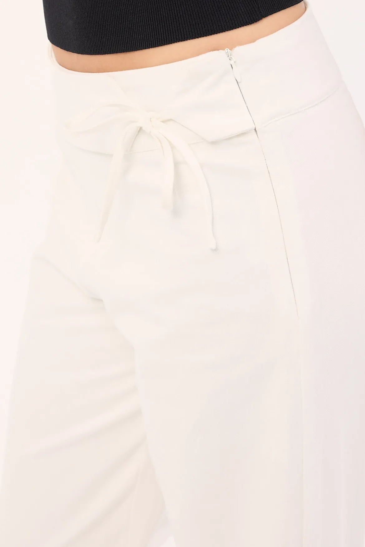 Laurie Tie Side Mid Rise Pants White