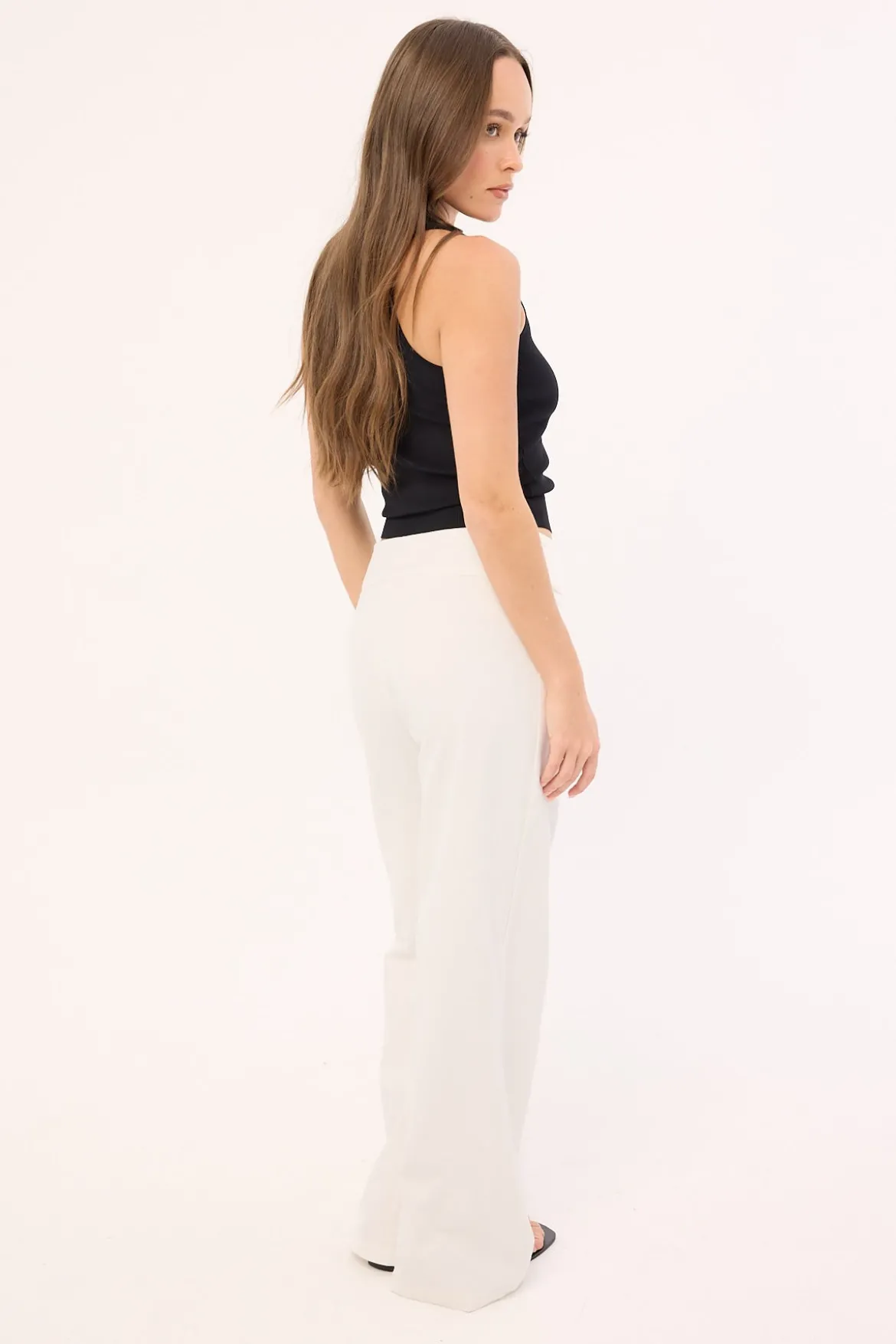 Laurie Tie Side Mid Rise Pants White