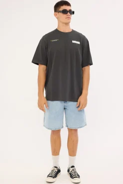 Lawn Heavyweight Boxy Tee Off Black