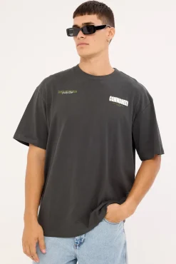 Lawn Heavyweight Boxy Tee Off Black