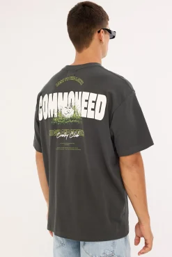 Lawn Heavyweight Boxy Tee Off Black