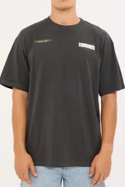 Lawn Heavyweight Boxy Tee Off Black