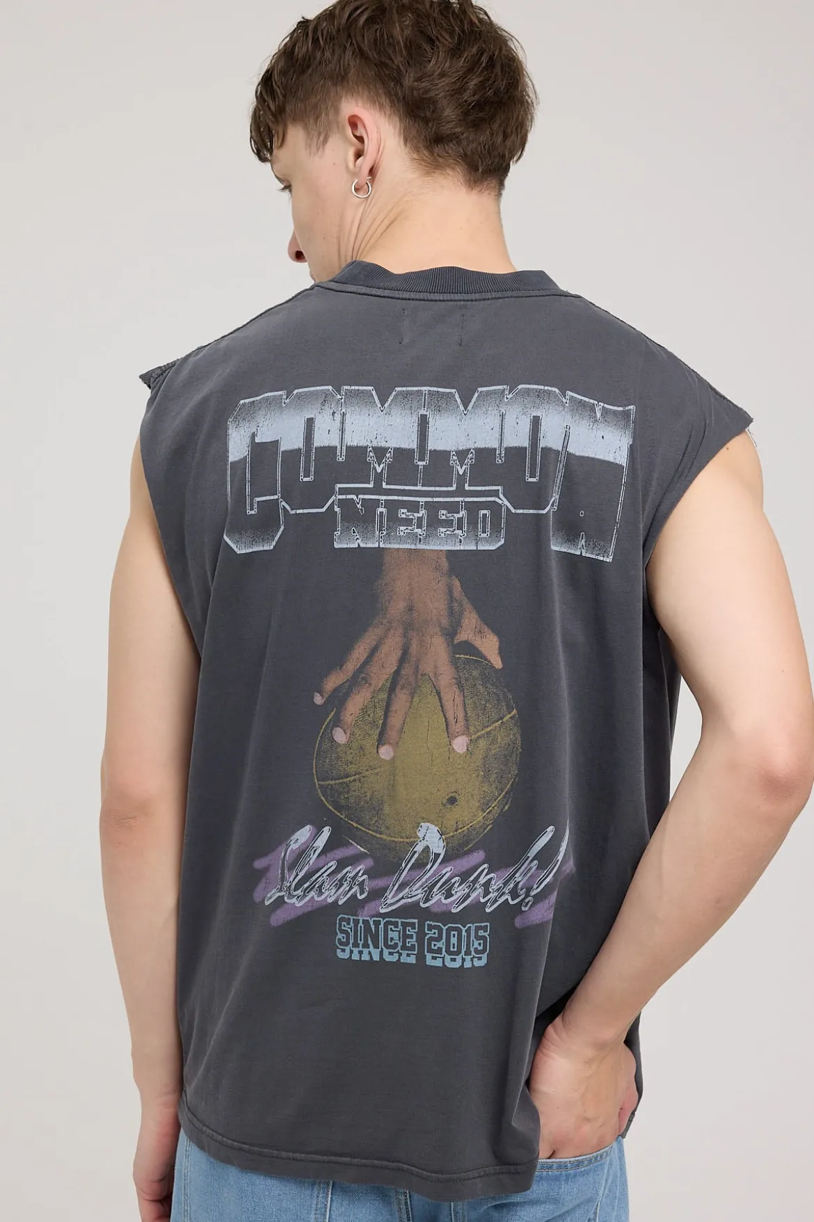 Lay Up Muscle Tank Washed Black