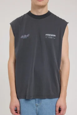 Lay Up Muscle Tank Washed Black