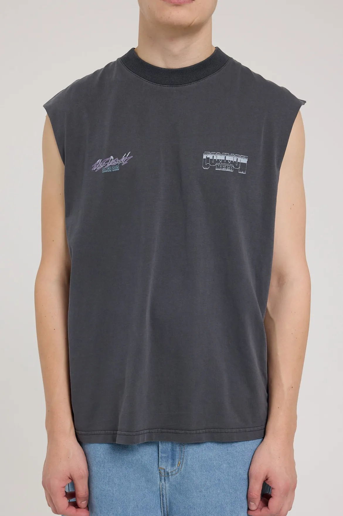 Lay Up Muscle Tank Washed Black