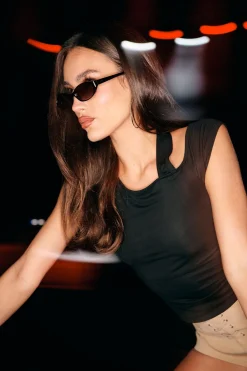 Layered Halter T-shirt Black