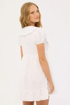 Layla Ruffle Collar Mini Dress White