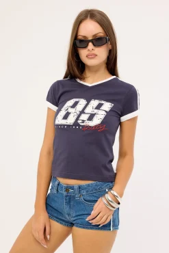 Le Sports Jersey Baby Tee Navy