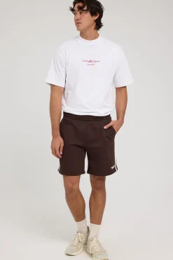 League Sweat Short Dark Brown
