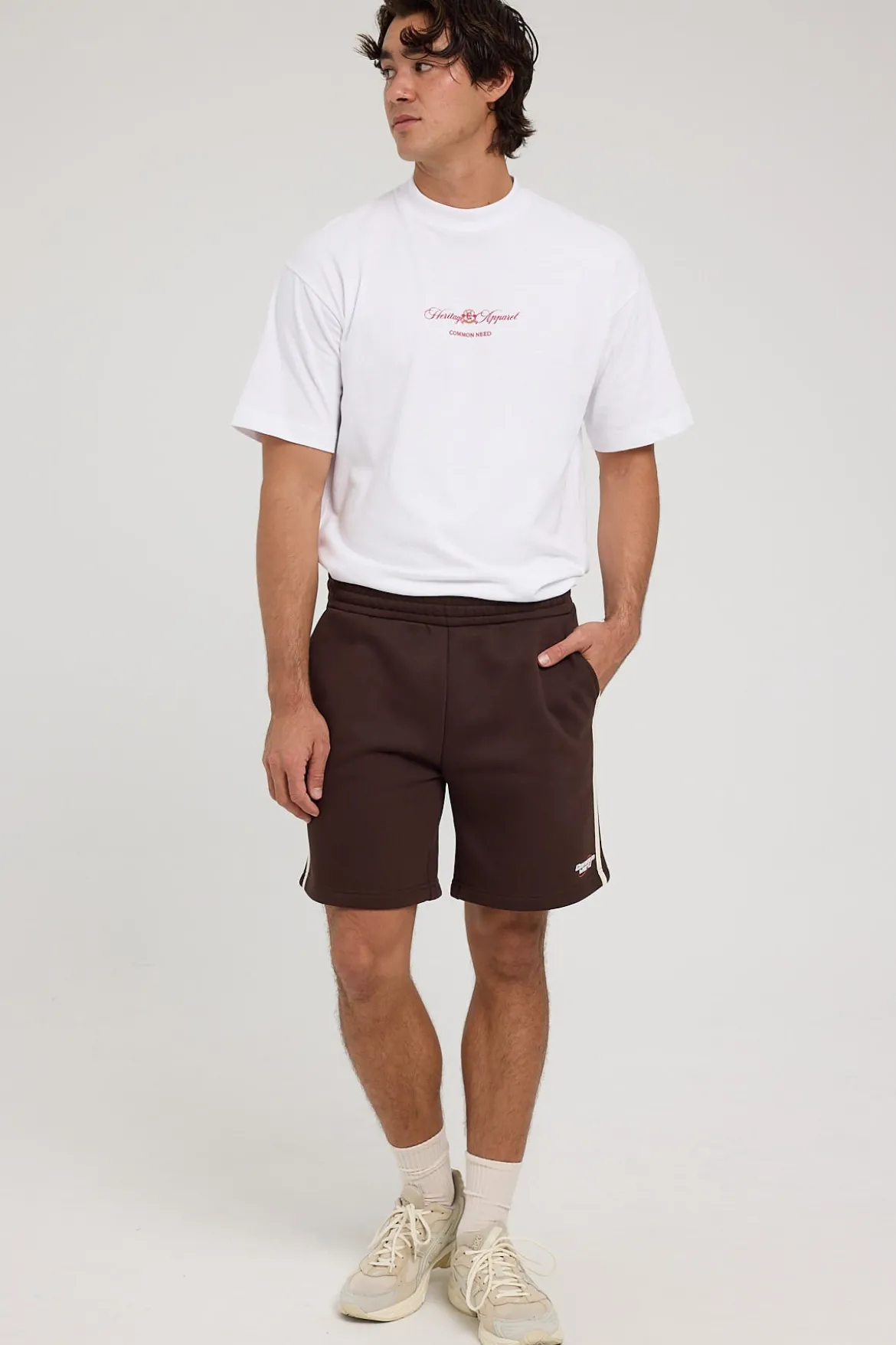 League Sweat Short Dark Brown