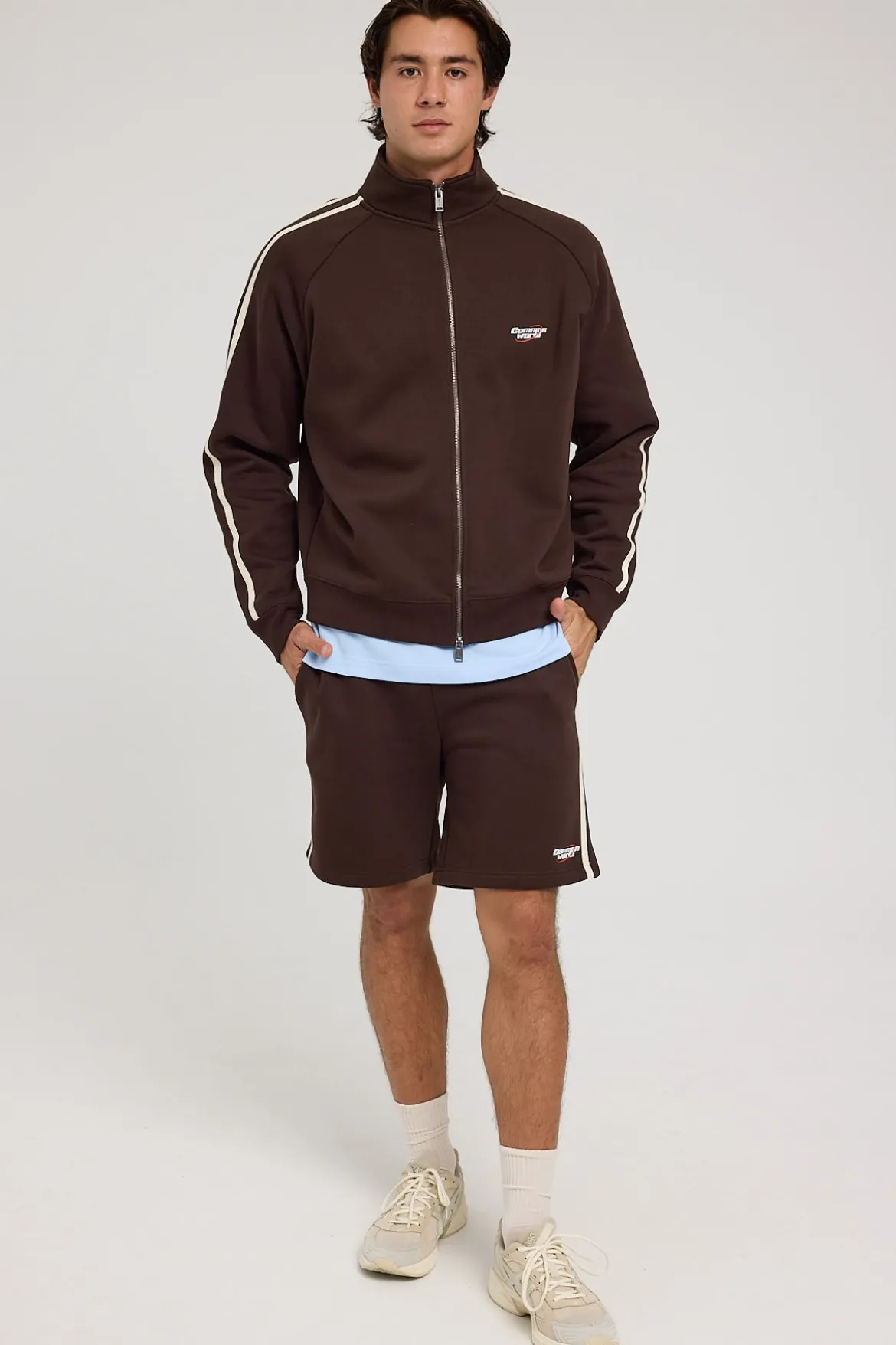 League Zip Up Sweater Dark Brown