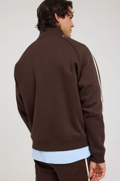 League Zip Up Sweater Dark Brown