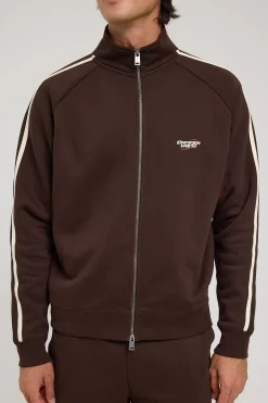 League Zip Up Sweater Dark Brown