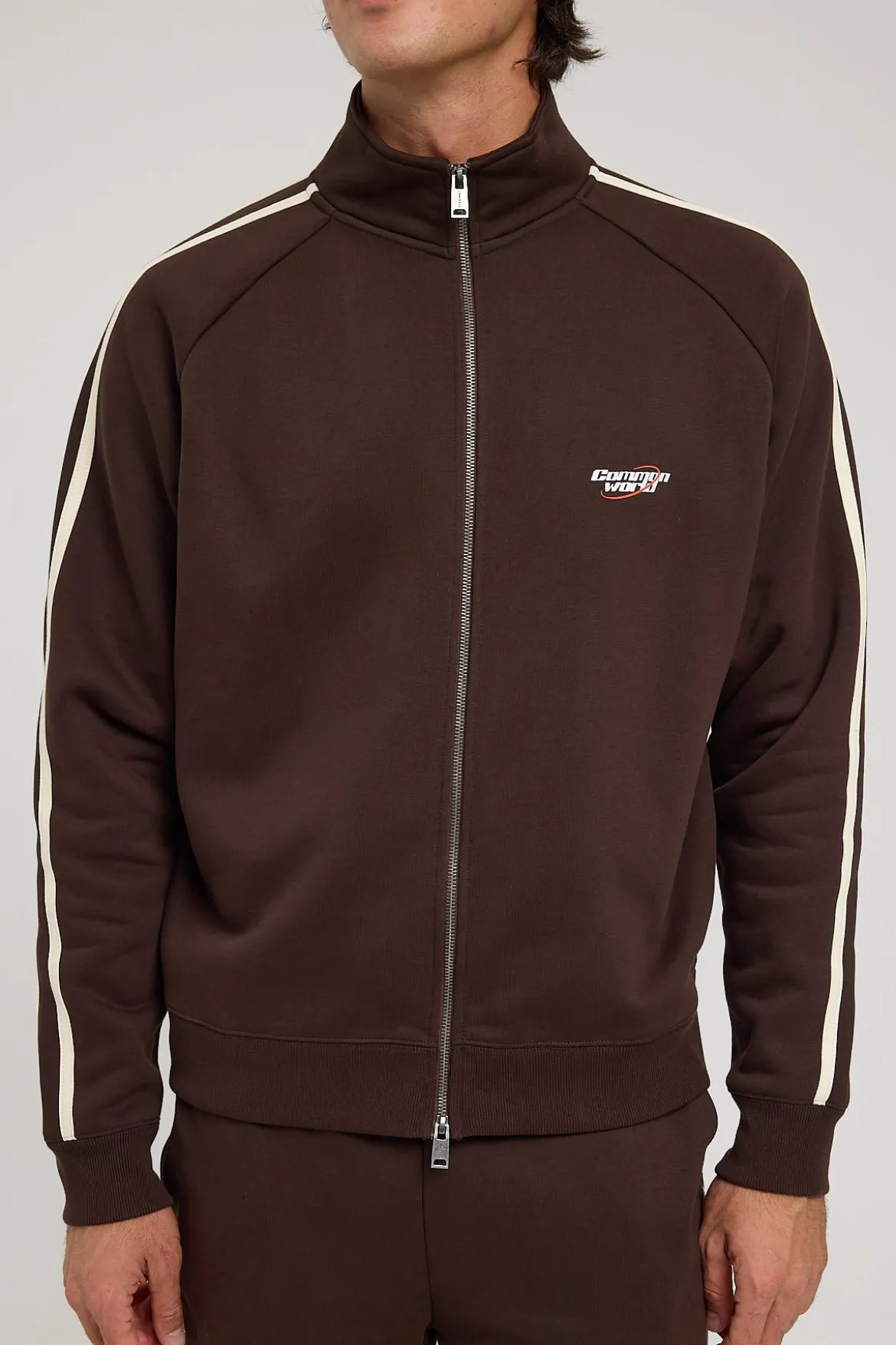 League Zip Up Sweater Dark Brown