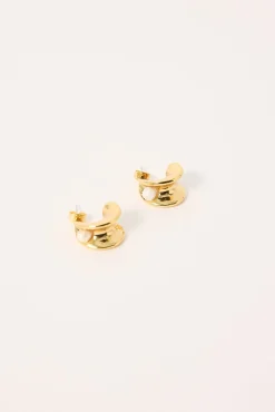 Leia Pearl Hoop Earring 18K Gold