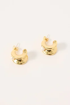 Leia Pearl Hoop Earring 18K Gold