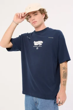 Leisure Brushed Boxy Tee Navy