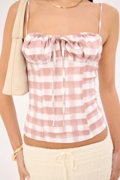 Lelessa Corset Top Pink Gingham