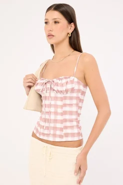 Lelessa Corset Top Pink Gingham