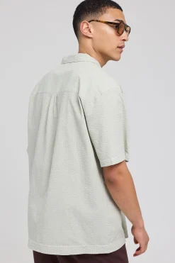 Lemons Embroidered Resort Shirt Sage