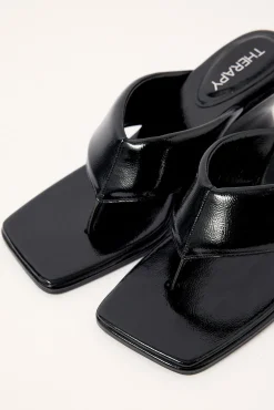 Lennox Thong Heel Black Crinkle