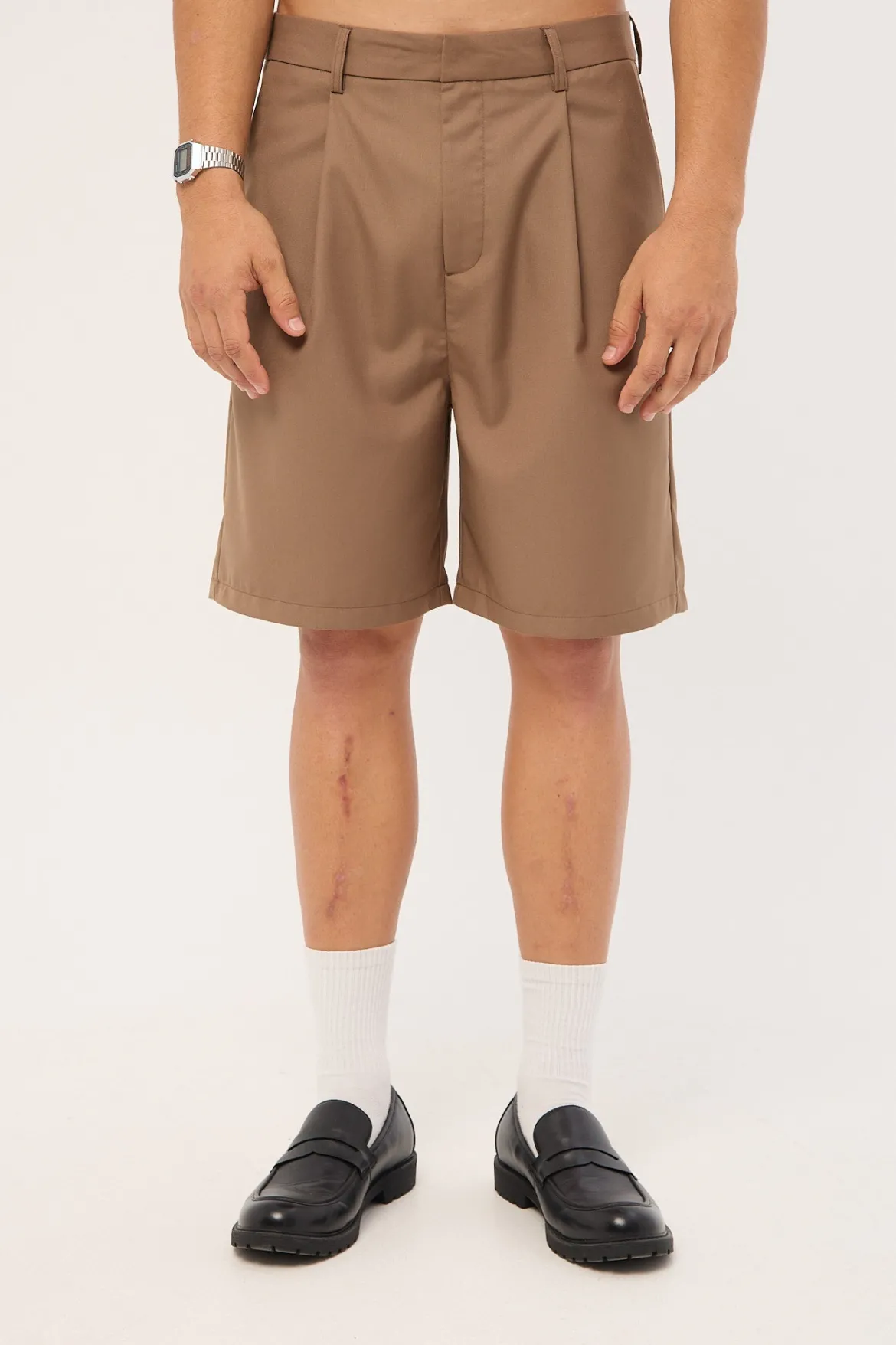 Lenny Tailored Short Taupe Brown
