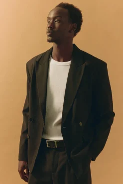 Leo Double Breasted Relaxed Blazer Black