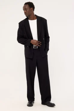 Leo Double Breasted Relaxed Blazer Black