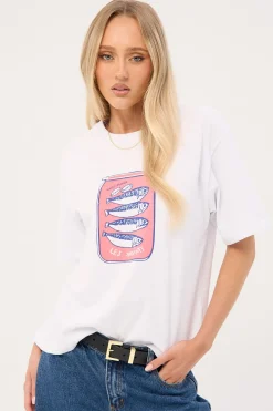 Les Sardines Oversized Graphic Tee White