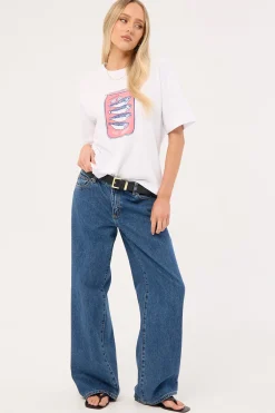 Les Sardines Oversized Graphic Tee White