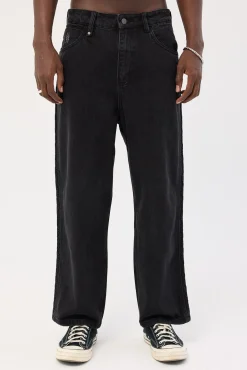 Lighten Up Big Slacker Cropped Denim Jean Aged Black