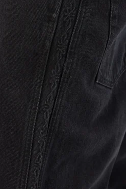 Lighten Up Big Slacker Cropped Denim Jean Aged Black