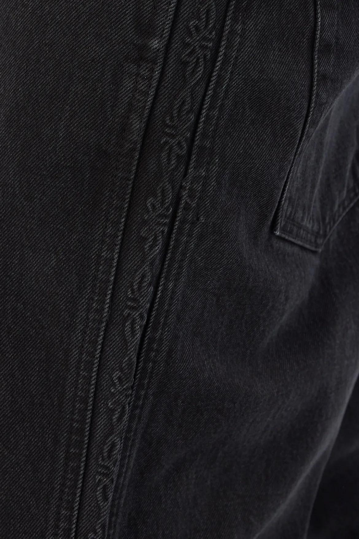 Lighten Up Big Slacker Cropped Denim Jean Aged Black