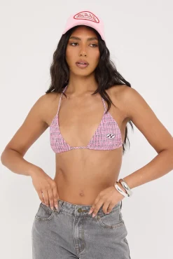 Lightning Smocked Bralette Pink Check
