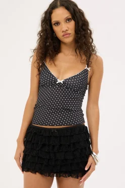 Lila Lace Mini Skirt Black