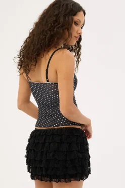 Lila Lace Mini Skirt Black