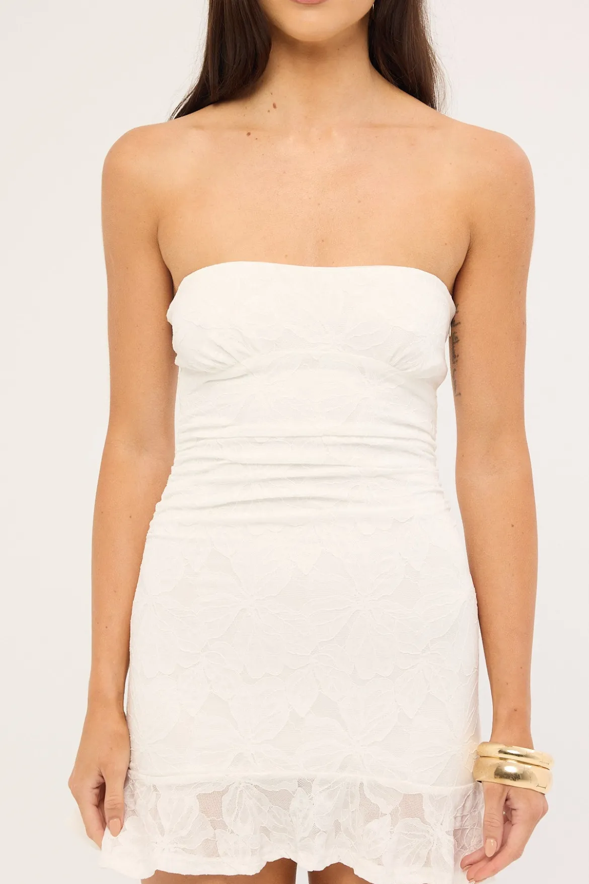 Lilo Lace Mini Dress White
