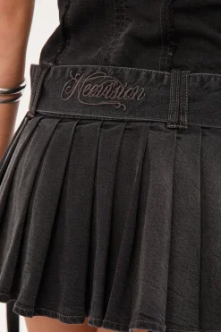 Limitless Denim Mini Dress Washed Black