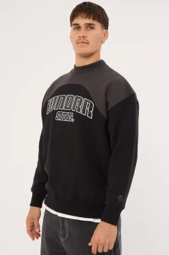Limitz Panel Crew Sweat Black