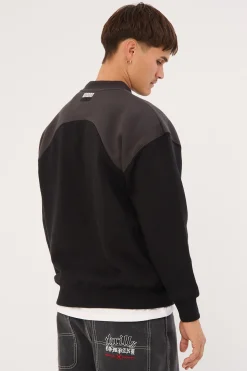 Limitz Panel Crew Sweat Black