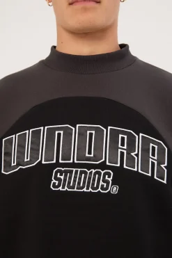 Limitz Panel Crew Sweat Black