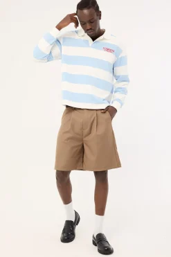Lineup Cropped Rugby Shirt Light Blue/White
