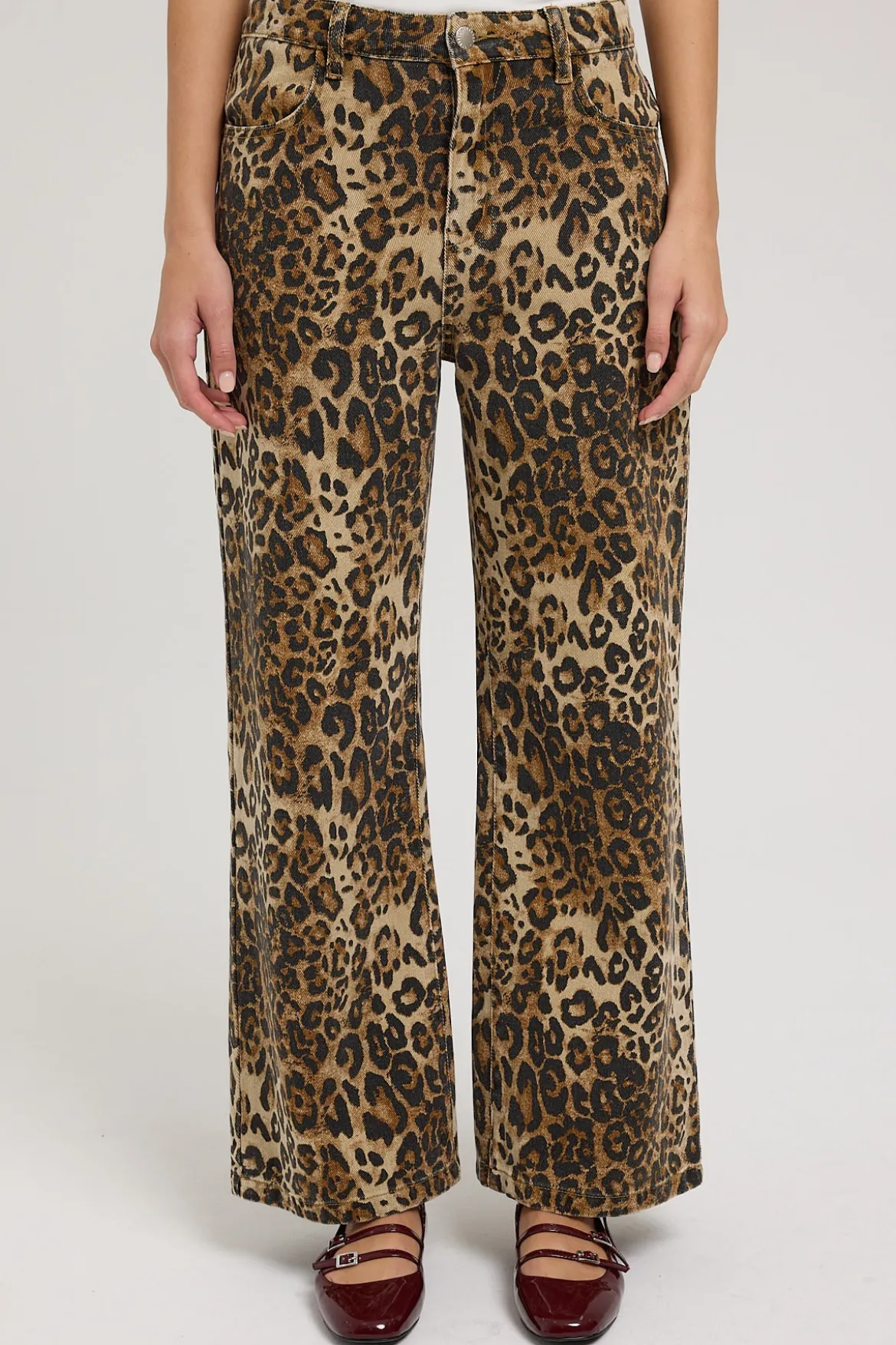 Lira Low Rise Baggy Leopard Pants Animal Print